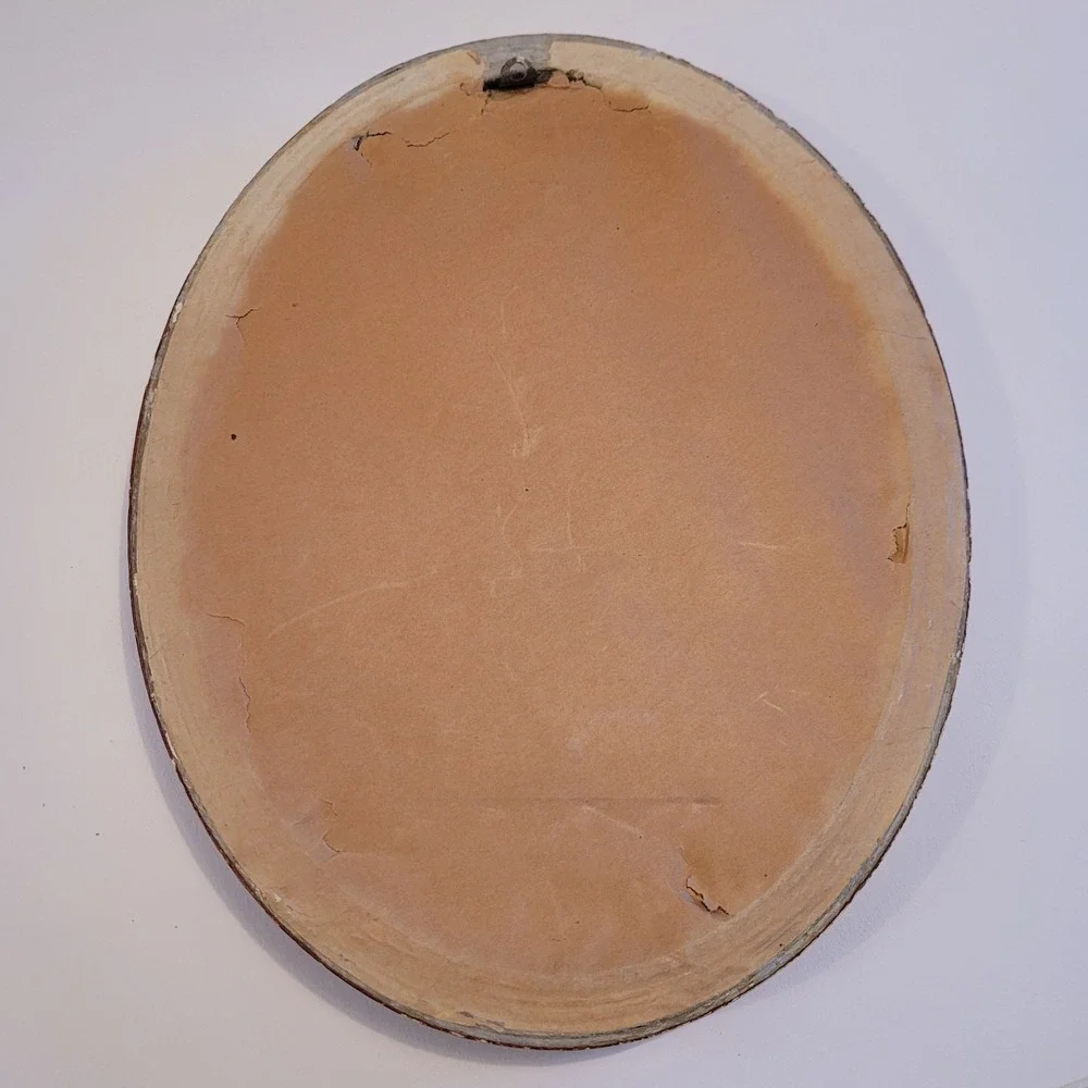 VTG LA MODE ILLUSTRE Victorian Ladies In Garden Wooden Oval Picture Frames